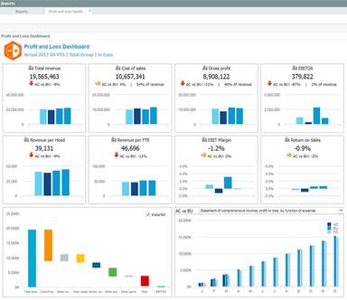 Jedox Finance dashboard