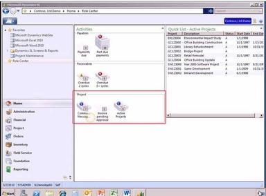 Microsoft Dynamics SL Home