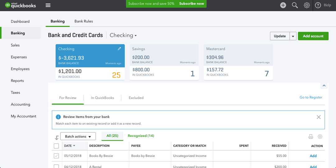 Track bank and credit cards