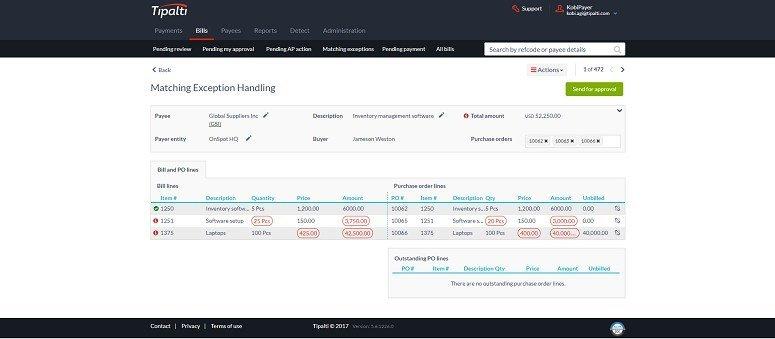 Matching exception handling