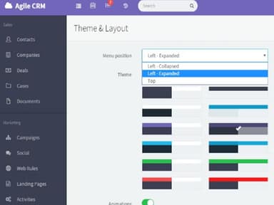 Agile CRM Theme And Layout