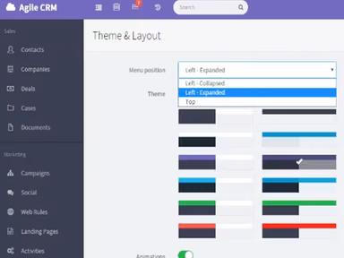 Agile CRM Theme And Layout