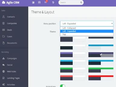 Agile CRM Theme And Layout