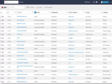 Bullhorn CRM Software Job List