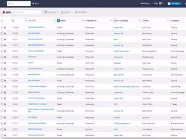Bullhorn CRM Software Job List