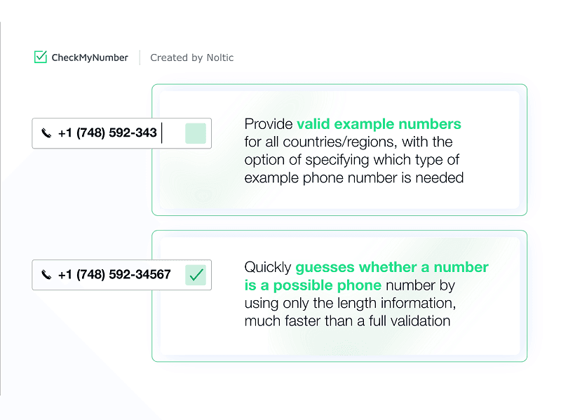 CheckMyNumber Valid Example of Numbers