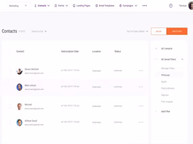 EngageBay Email Contacts