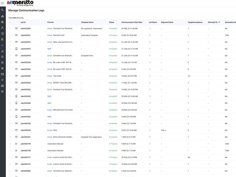 Meritto Communication Logs