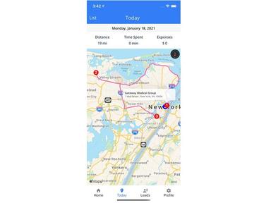 Salesdoor Map View of Daily Schedule