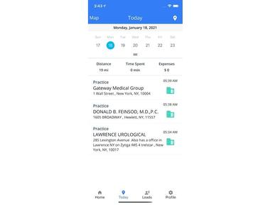 Salesdoor App Daily Schedule Overview