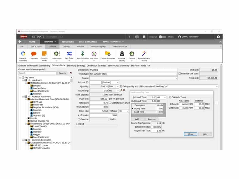 B2W Estimate Screen