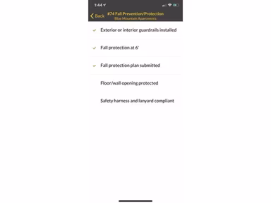Buildup checklist