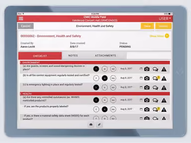 CMiC mobile field checklist