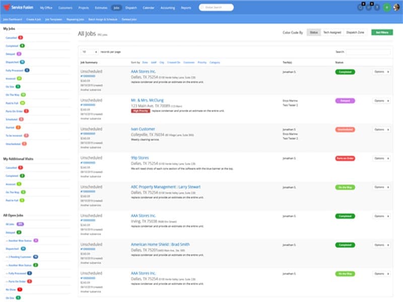 Service Fusion All Jobs