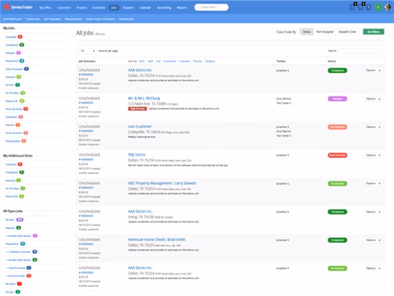 Service Fusion All Jobs