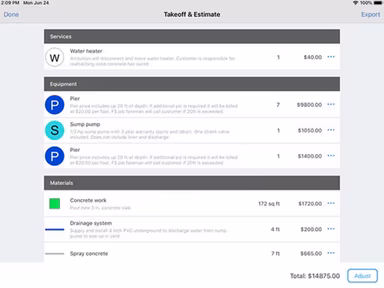 ArcSite Software Takeoff and Estimate