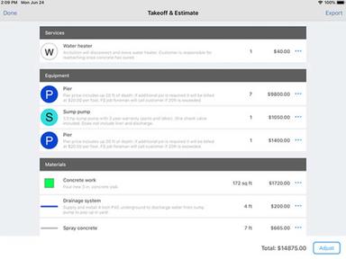 ArcSite Software Takeoff and Estimate