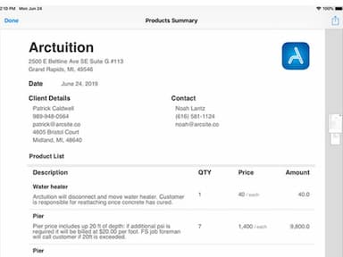 ArcSite Software Products Summary