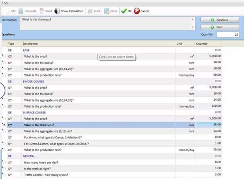 Benchmark Estimating Routine input