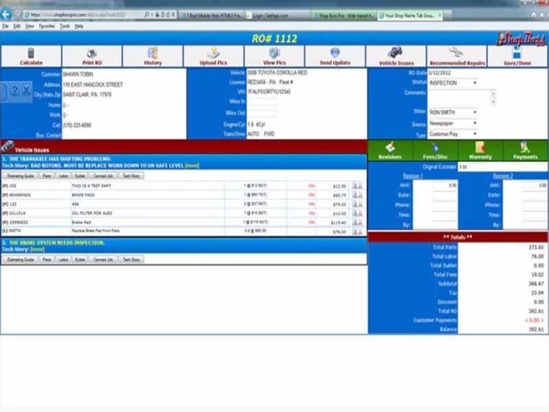 Boss Vehicle Repair Order Management