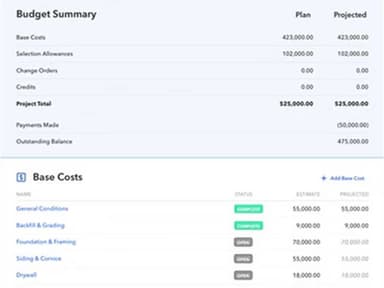 BuildBook Always on auto update budgeting