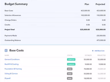 BuildBook Always on auto update budgeting