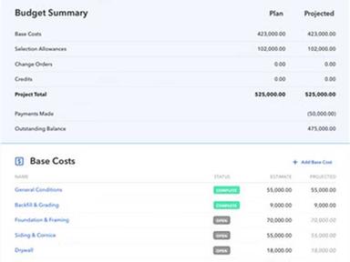 BuildBook Always on auto update budgeting