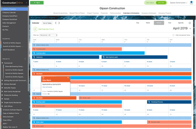 Construction Online Calendar