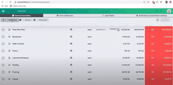 CostCertified Software List