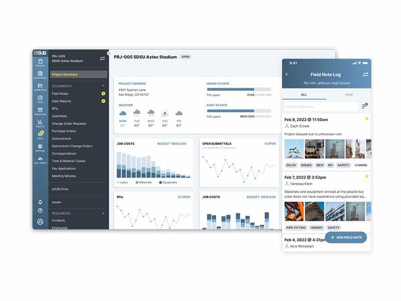 eSUB Software Dashboard