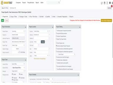 SmartBid Software Dashboard