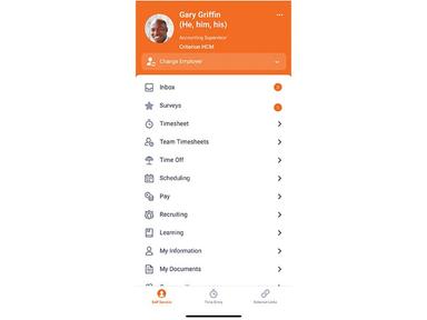 Criterion HCM Mobile app home page