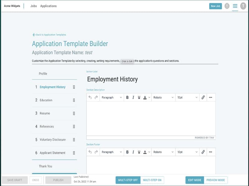 ExactHire Cust omize Application Templates