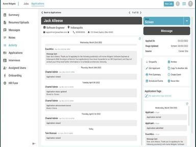 ExactHire-Applicant Activity Feed