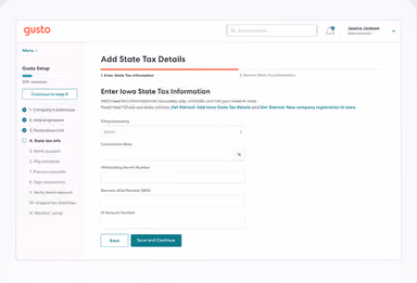 Add State Tax Details (Onboard)