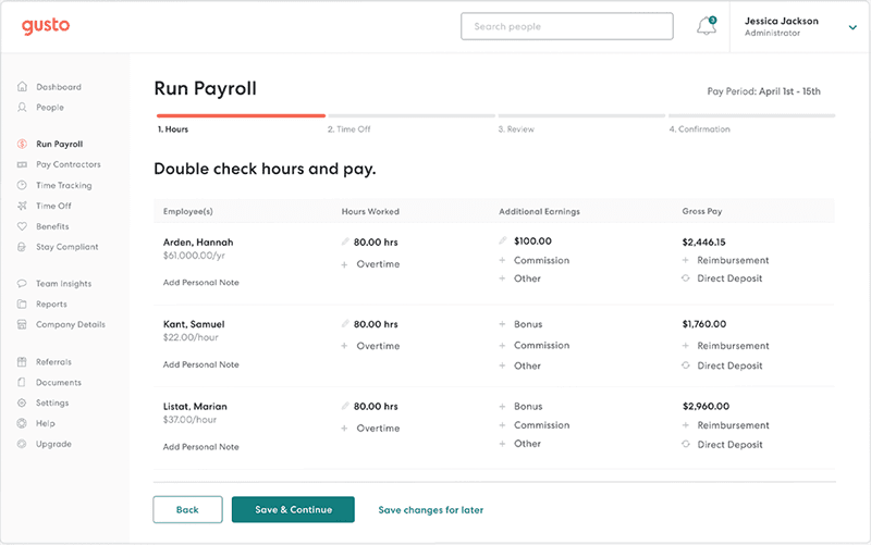 Run payroll