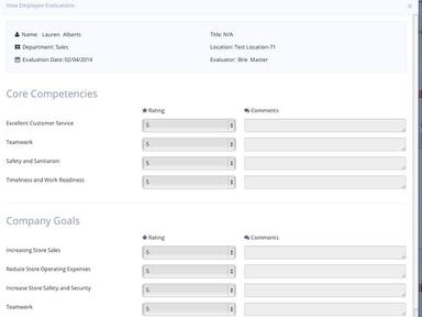 TalentReef Employee evaluations