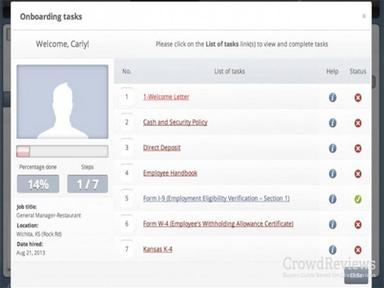 TalentReef Onboarding tasks