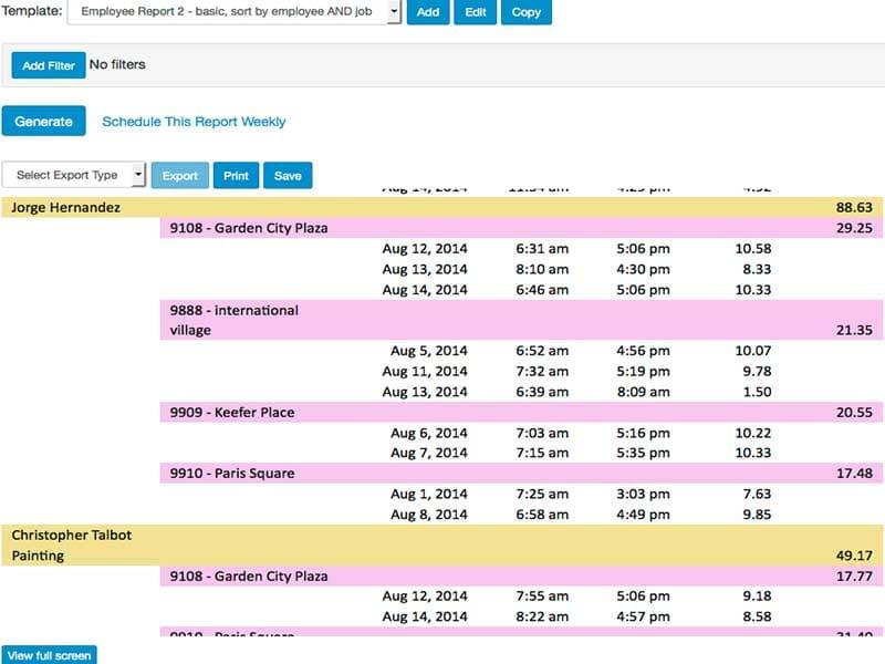 VeriClock Employee Reports