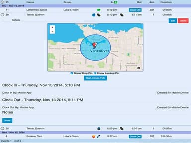 VeriClock GPS Location