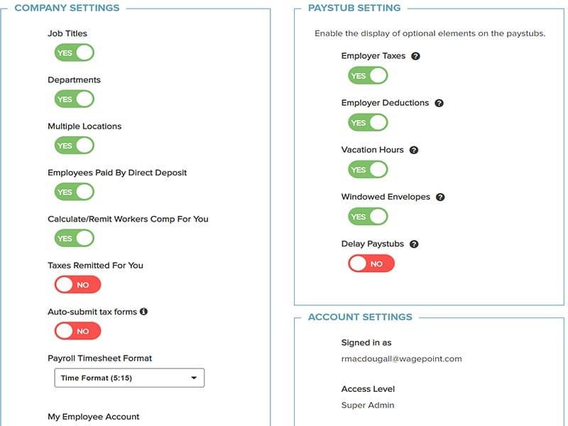 Wagepoint Features