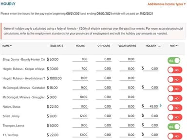 Wagepoint Hourly Payroll