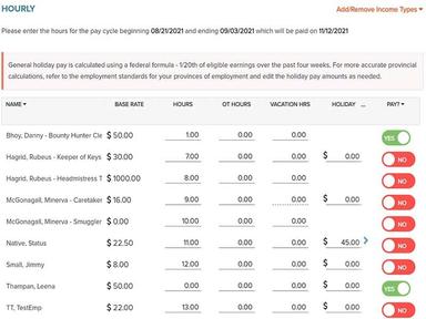 Wagepoint Hourly Payroll