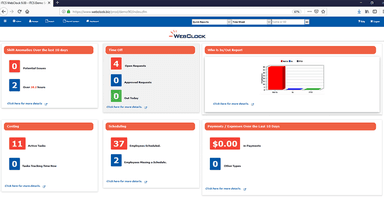 Webclock Management Dashboard
