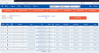 Webclock Management Employee Detail