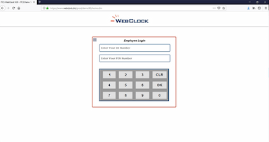 Webclock Management App Login
