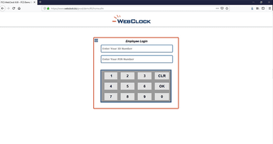 Webclock Management App Login