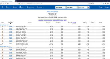 Webclock Management Employee Reports