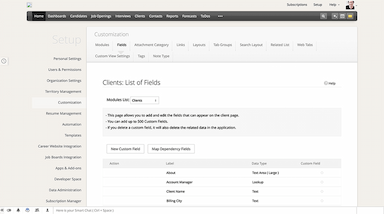 Zoho Recruit Client Customization