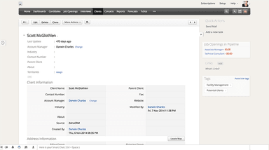 Zoho Recruit Client Page